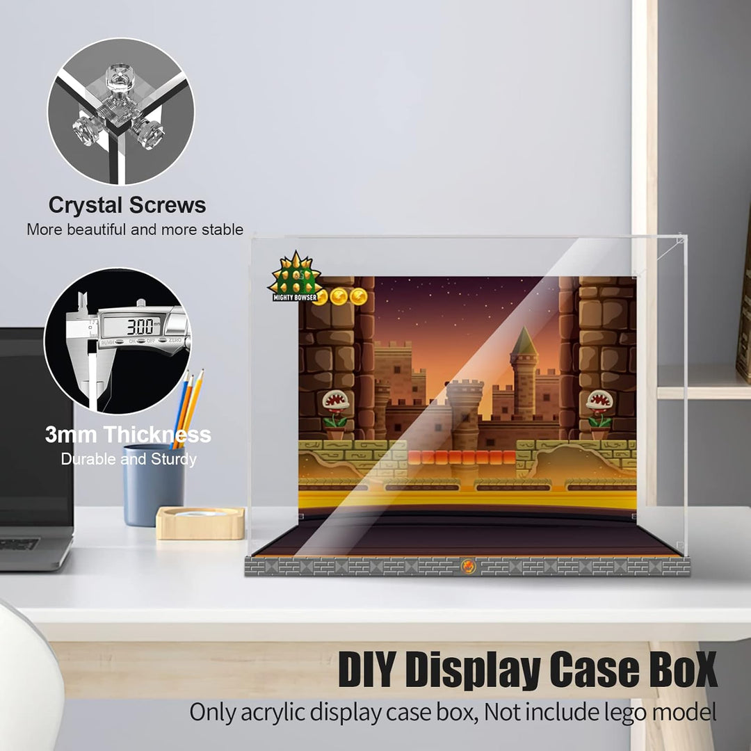 cooldac Acryl Vitrine Box für Lego 71411 Super Mario Der mächtige Bowser, staubdicht Transparent Cle