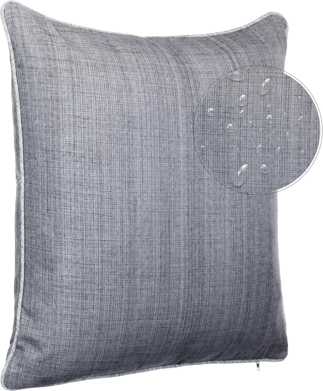 Brandsseller Outdoor Garten Kissen Dekokissen mit Paspel - Leinenoptik Uni Schmutz- und Wasserabweis