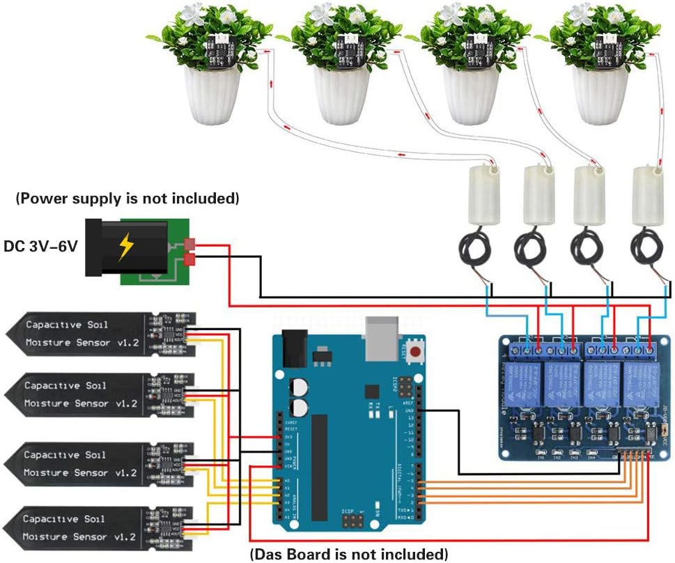 WayinTop Automatische Bewässerung Garten DIY Kit mit Tutorial, Entwicklungsboard mit USB Kabel + 4 K