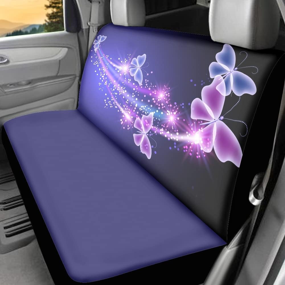 chaqlin Universal 2er Pack Butterfly Car Vordersitzbezüge +2 Stück Rücksitzschutz Split Bankbezug mi