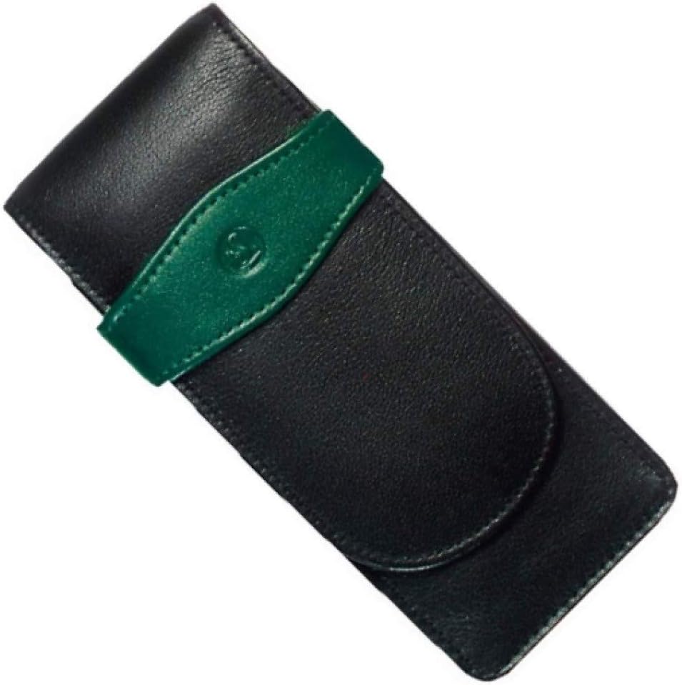 Pelikan 924092 Schreibgeräte-Etui Leder TG 32 Stiftablagen, 1 Stück TG32 Schwarz-grün, TG32 Schwarz-