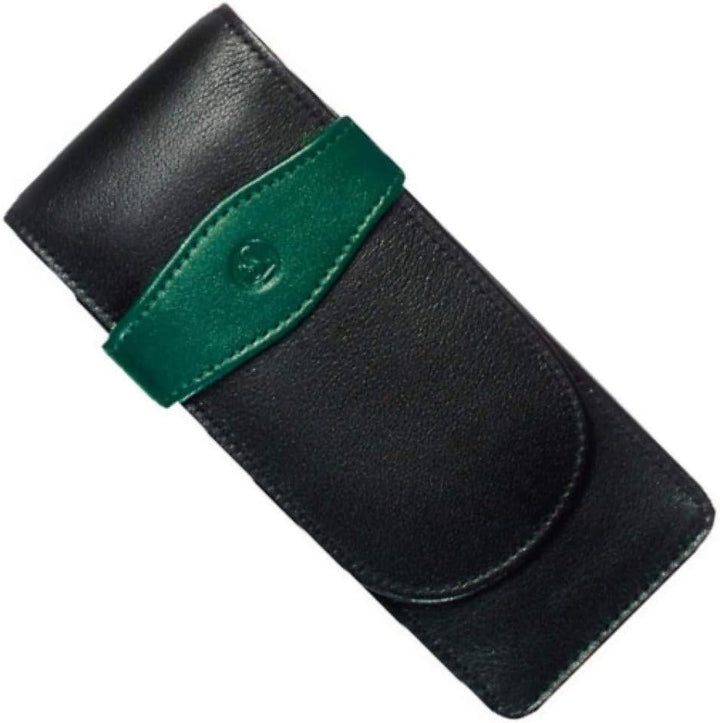 Pelikan 924092 Schreibgeräte-Etui Leder TG 32 Stiftablagen, 1 Stück TG32 Schwarz-grün, TG32 Schwarz-