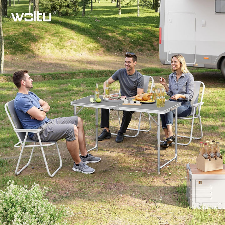 WOLTU Campingtisch Klapptisch Gartentisch Arbeitstisch Balkontisch höhenverstellbar Aluminium MDF Gr