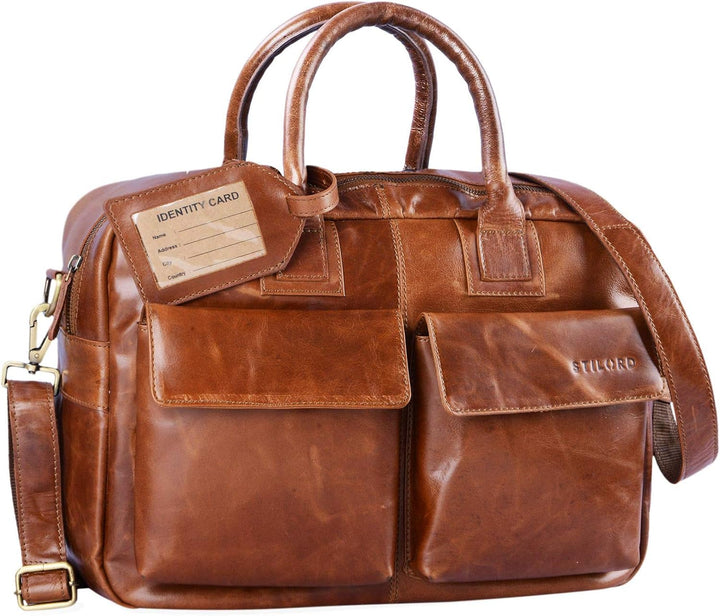 STILORD 'Carlo' Grosse Umhängetasche Leder Lehrertasche Aktentasche Schultertasche Reise Beruf Freiz