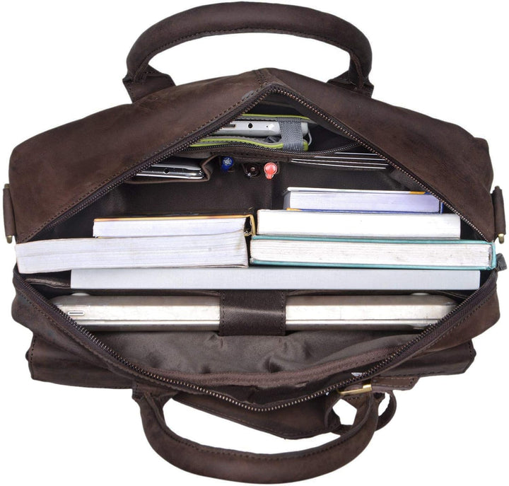 STILORD 'Carlo' Grosse Umhängetasche Leder Lehrertasche Aktentasche Schultertasche Reise Beruf Freiz