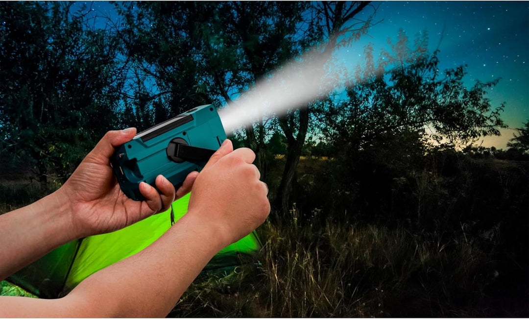 MEDION E66806 Kurbelradio (Solar, Dynamo Handkurbel, Baustellenradio, UKW Radio, Taschenlampe, SOS N