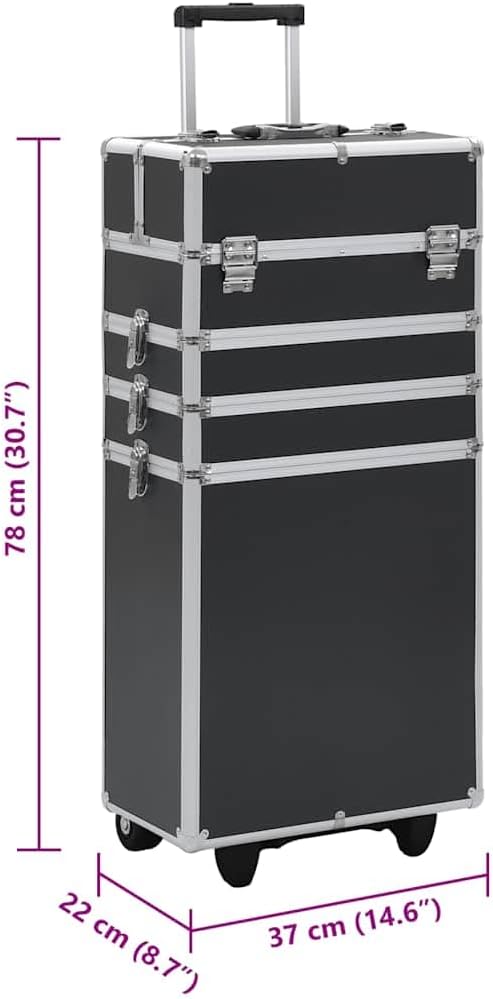 vidaXL Kosmetikkoffer mit 4 Etagen Ablagen Beauty Case Schminkkoffer Friseurkoffer Schmuckkoffer Tro