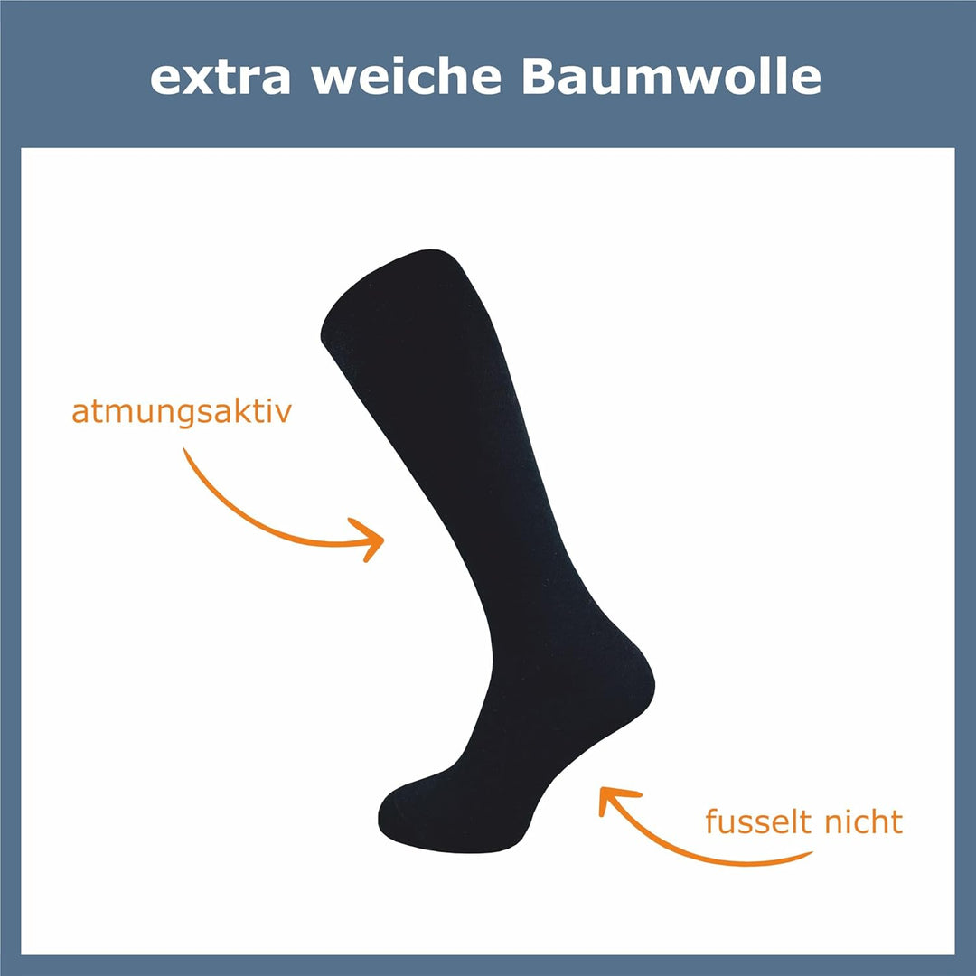 GAWILO Damen & Herren Kniestrümpfe (4 Paar) lange Socken mit Komfortbund aus 80% Baumwolle | kein Ve