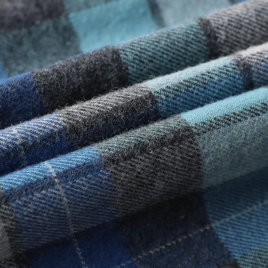 Dubinik® Flanellhemd Herren Flanellhemden Herren Langarm Regular Fit Kariert Button Down Warm Freize