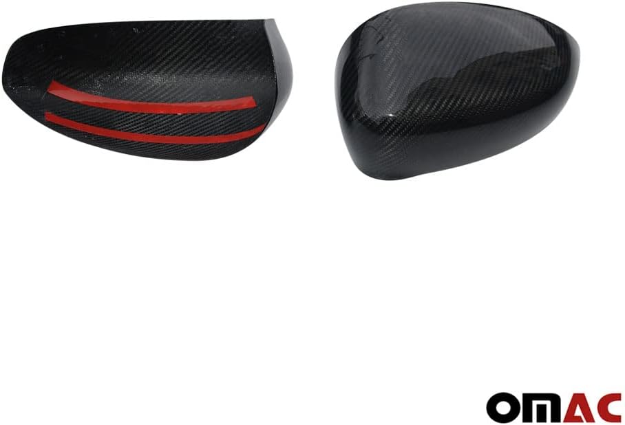 Spiegelkappen Kompatibel mit Fiat 500 2007-2023 Spiegel Blenden Schutz Echt Carbon 2tlg