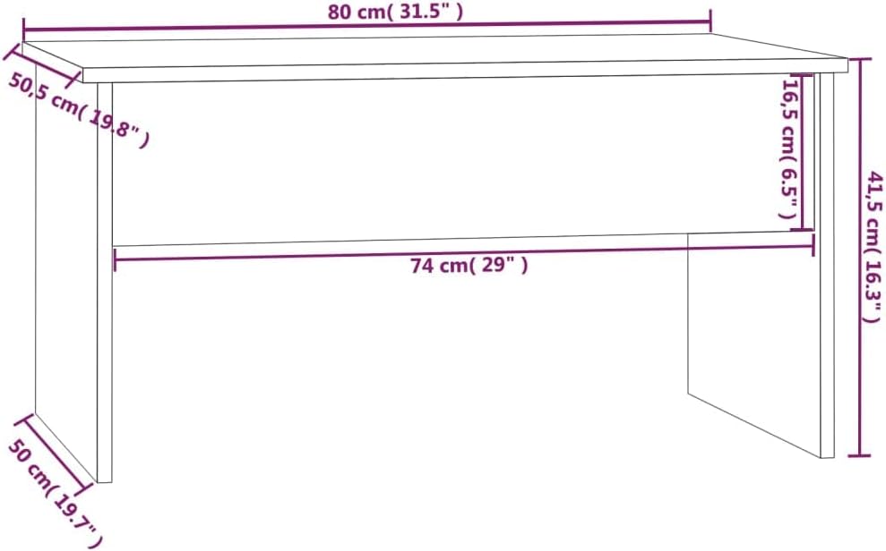 FIRBNUS 80x50,5x41,5 cm Couchtisch Höhenverstellbar Beistelltisch Wohnzimmertisch Kleiner Tisch Wohn