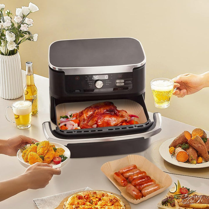 BYKITCHEN 150pcs Airfryer Backpapier für Ninja Flex Drawer Dual Zone AF500EU 10,4L Heissluftfritteus