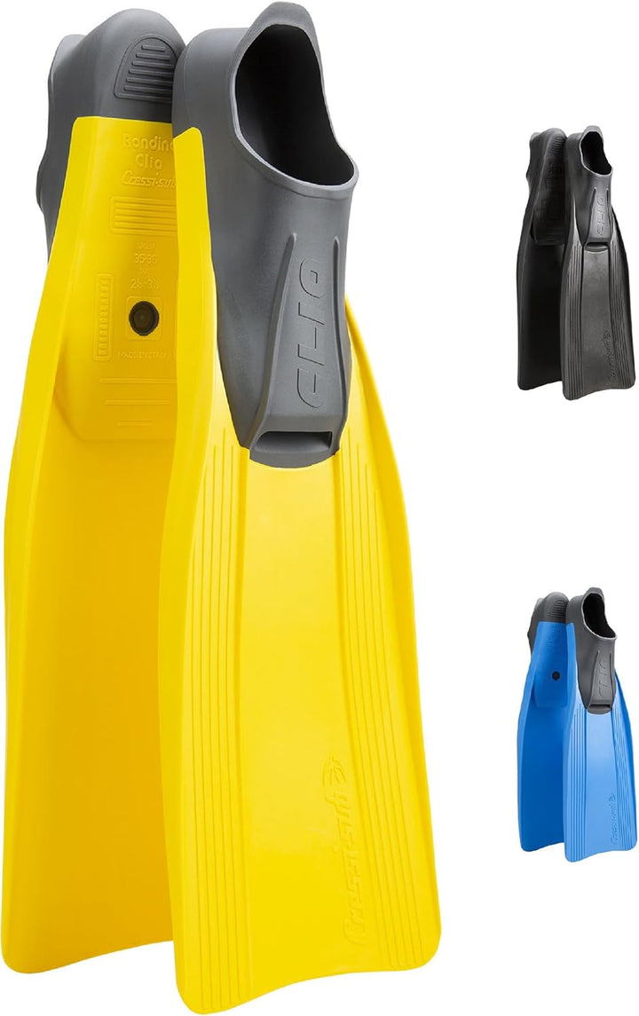 Cressi Clio zum Flossen Schwimmen, Apnoe und Schnorcheln 37/38 Gelb, 37/38 Gelb