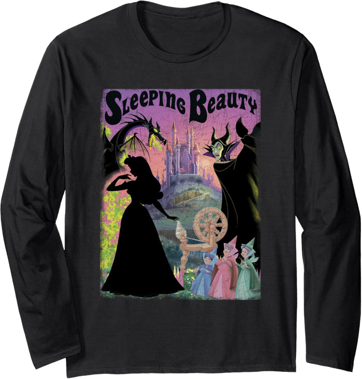 Disney Sleeping Beauty Aurora Maleficent Poster Langarmshirt
