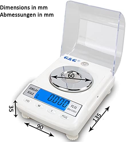 G&G 50g/0,001g FC50 + Kalibriergewicht Feinwaage Juwelierwaage Präzisonswaage Goldwaage