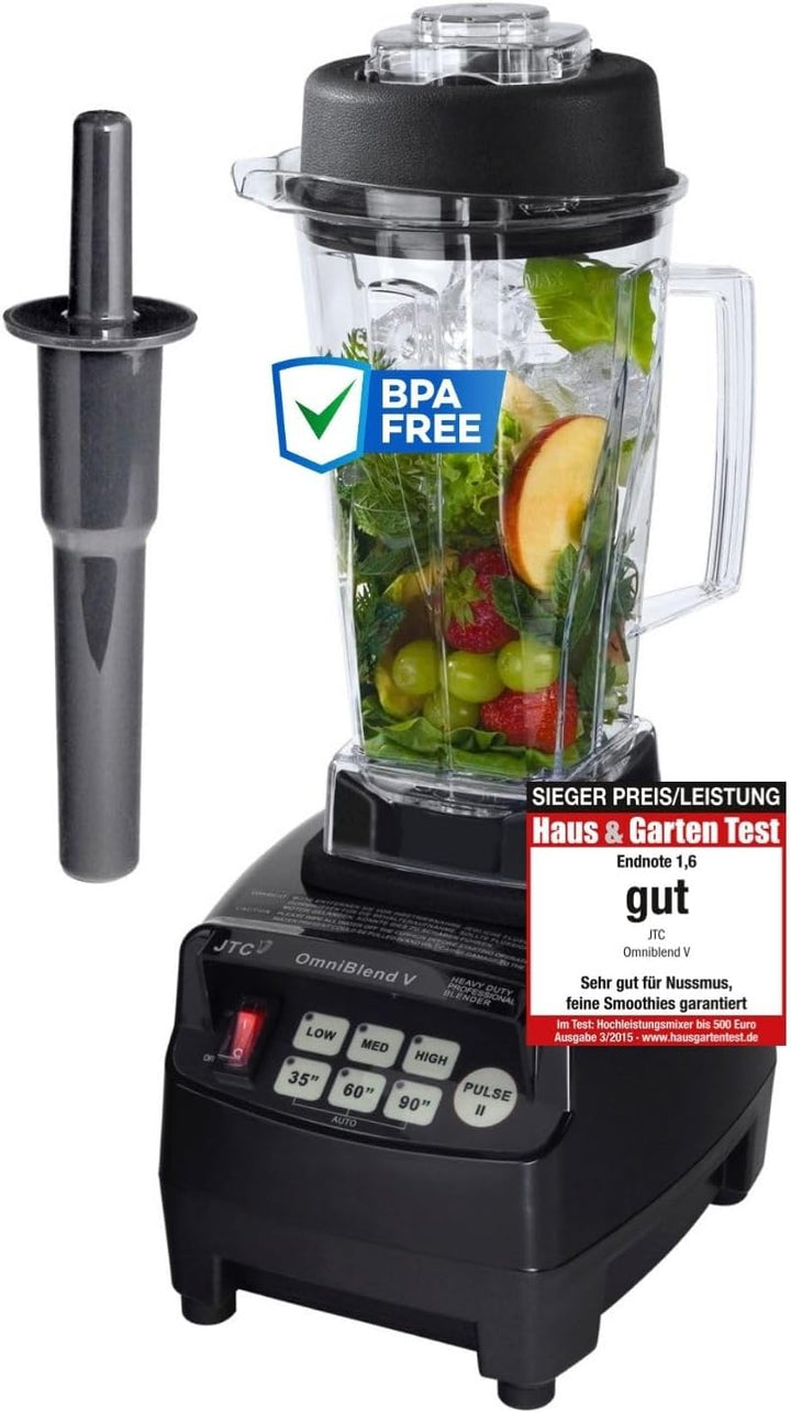 OmniBlend Smoothie Maker 2L in schwarz I Smoothie Mixer inkl. BPA-freiem Behälter & 6-Klingen-System