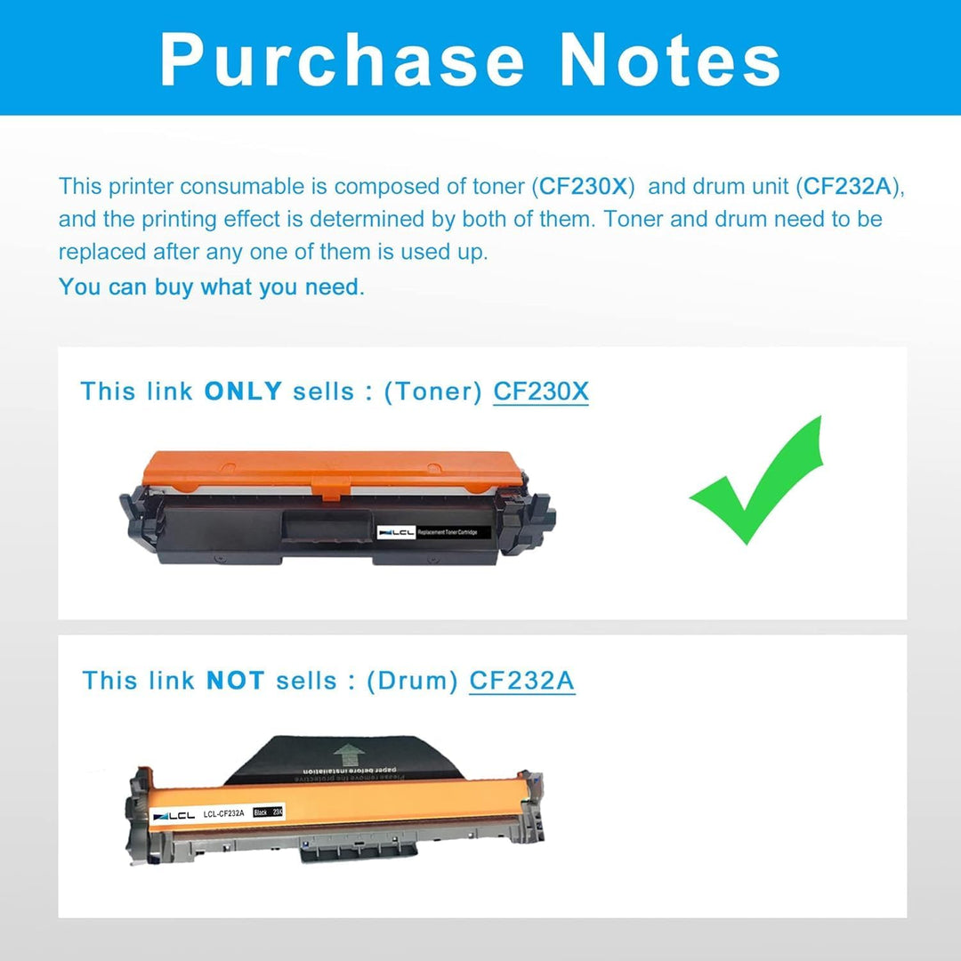 LCL Kompatibel Toner 30A 30X CF230A CF230X CRG220 High Yield (2Schwarz) Kompatible für HP Laserjet P