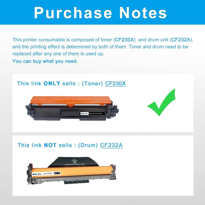 LCL Kompatibel Toner 30A 30X CF230A CF230X CRG220 High Yield (2Schwarz) Kompatible für HP Laserjet P