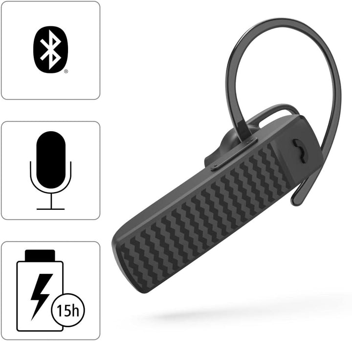 Hama Mono Bluetooth Headset (Multipoint, für zwei Geräte, Sprachsteuerung, Berührungssteuerung, Head