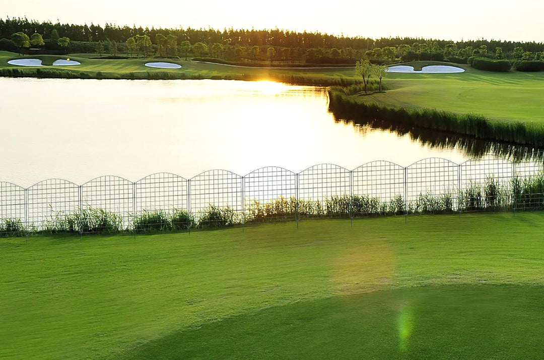 Randaco Teichzaun Gartenzaun 10tlg Set, Gartenzäune Dekorative mit 22 Zaunelemente-10 Zaunelemente u