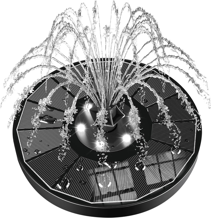SZMP Solar Springbrunnen für aussen 100% Glas 2023 Upgraded,3.5W Solar Teichpumpe mit 8 Effekte Sola