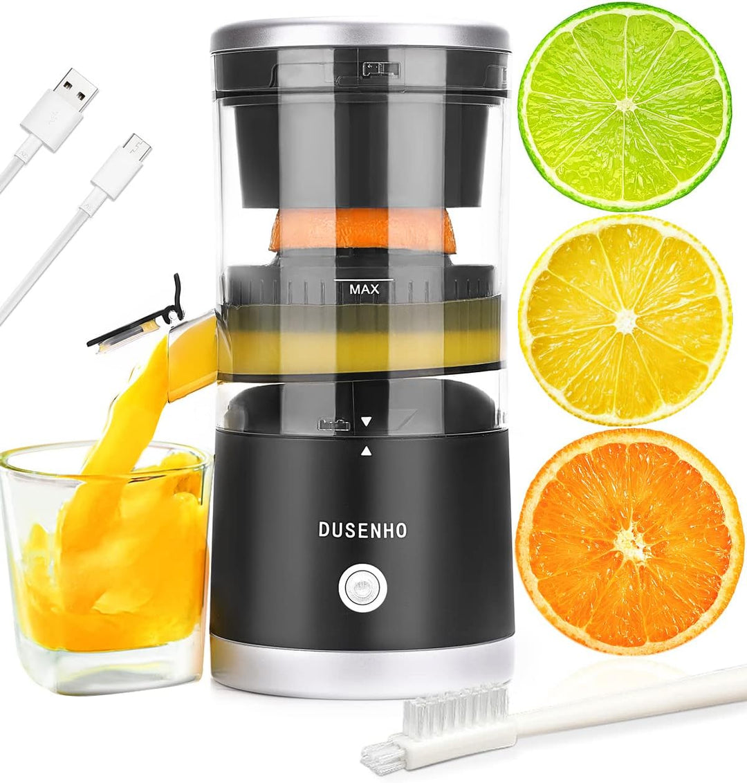 DUSENHO Zitronenpresse Elektrisch Organgenpresse Tragbare USB-Aufladung Juicer Entsafter fĂŒr Orange,