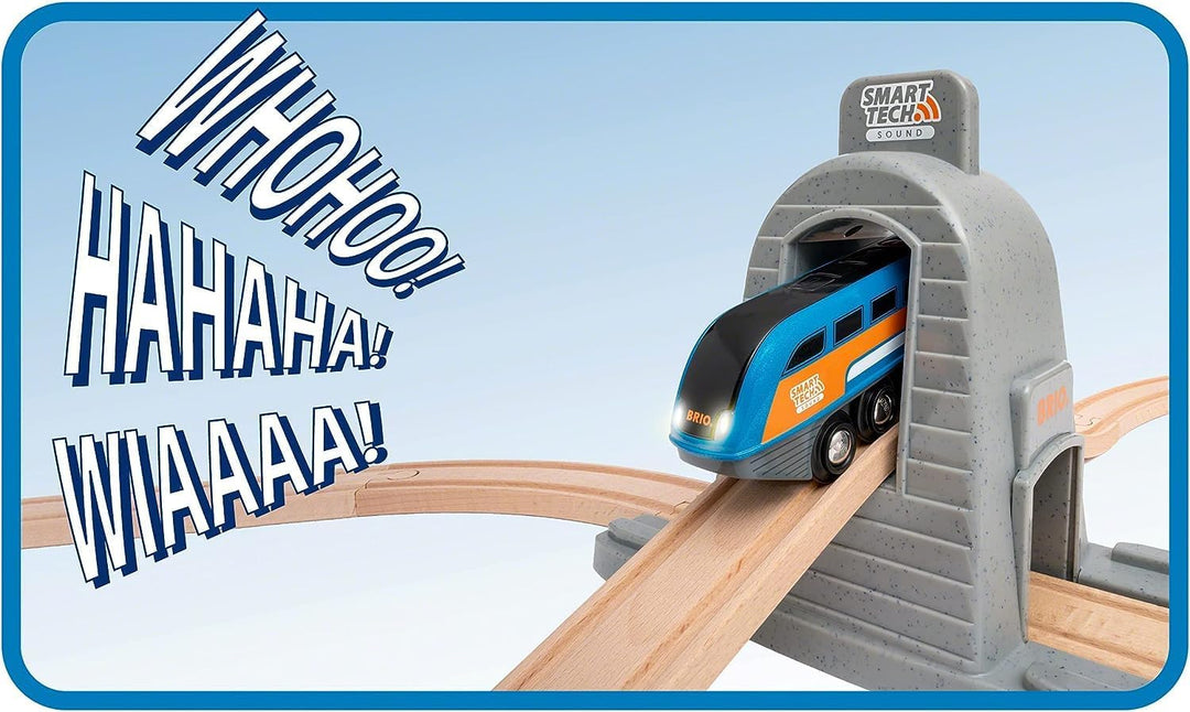 BRIO World 33977 Smart Tech Sound Deluxe Set - Interaktive Lok mit Aufnahmefunktion in umfangreichem