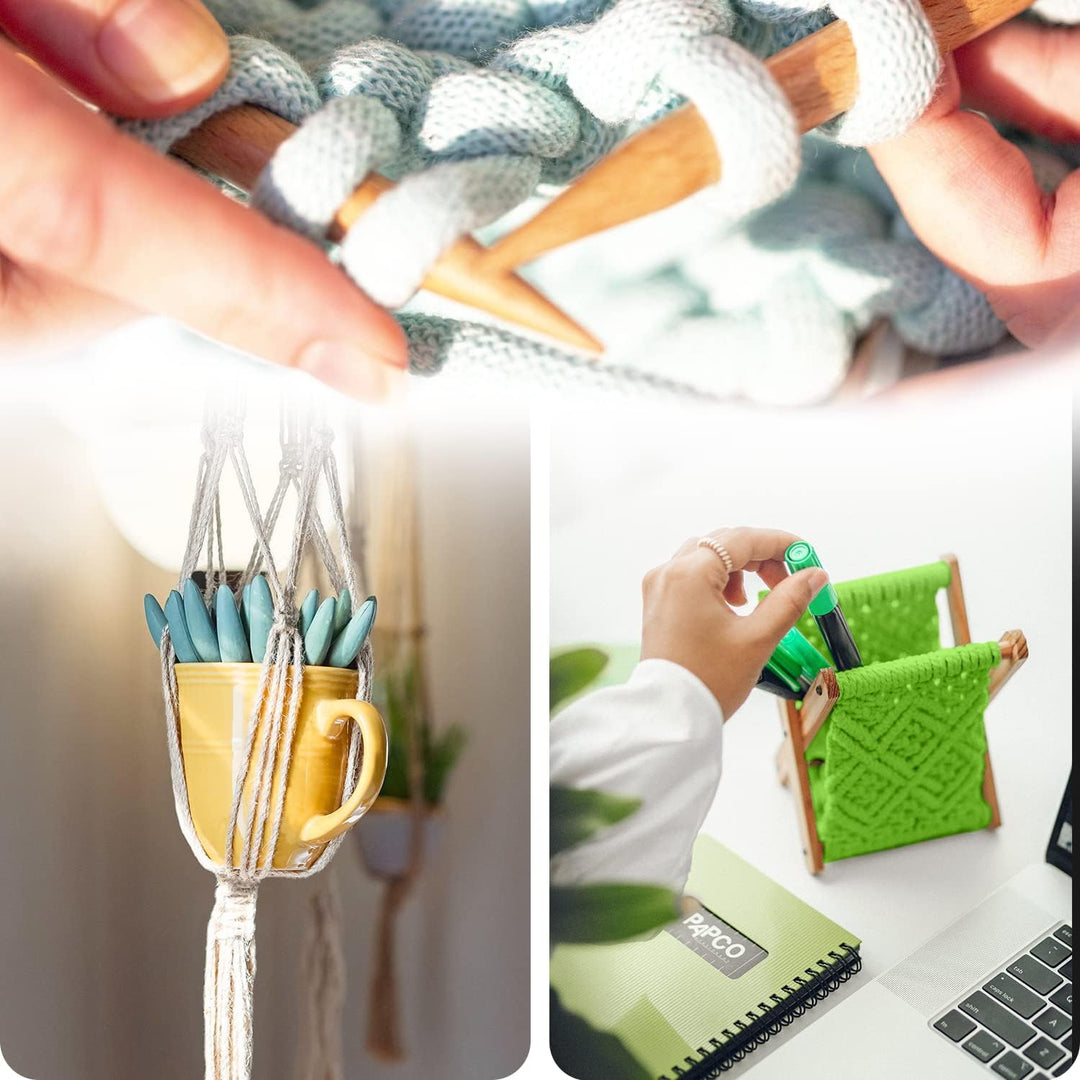 Netuno 1x Makramee-Garn Hellgrün 9 mm 50 m Baumwollkordel mit Polyesterkern Kordel Baumwolle Kordelb