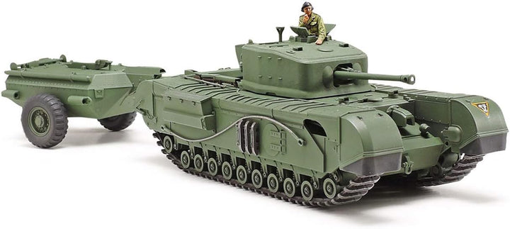 Tamiya 32594 - 1:48 Britischer Panzer Churchill Mk.VII Crocodile, Modellbau, Plastik Bausatz, Bastel