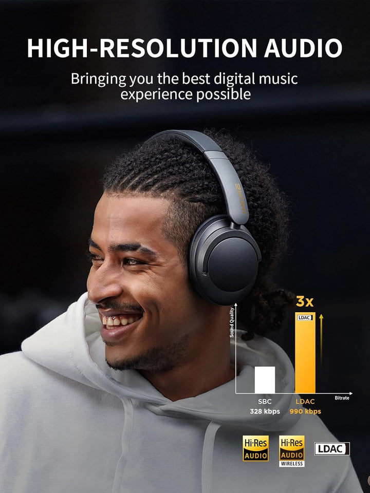 1More SonoFlow Noise Cancelling Kopfhörer, Bluetooth mit Aktiver Geräuschunterdrückung, 70 Stunden W
