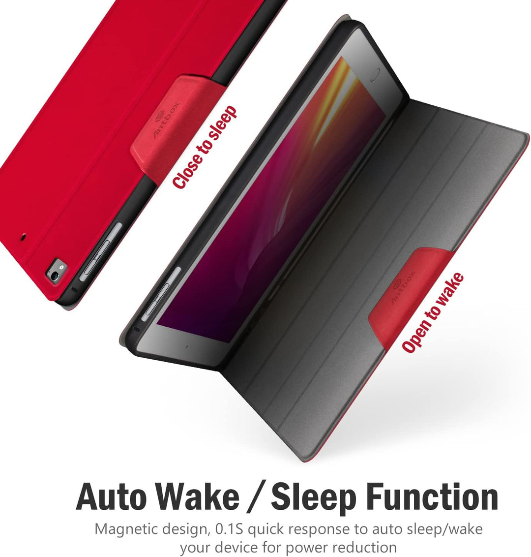 Antbox iPad 9.7 Zoll 2018/2017 Hülle mit Apple Pencil Halter Auto Schlaf/Wach Funktion PU Ledertasch
