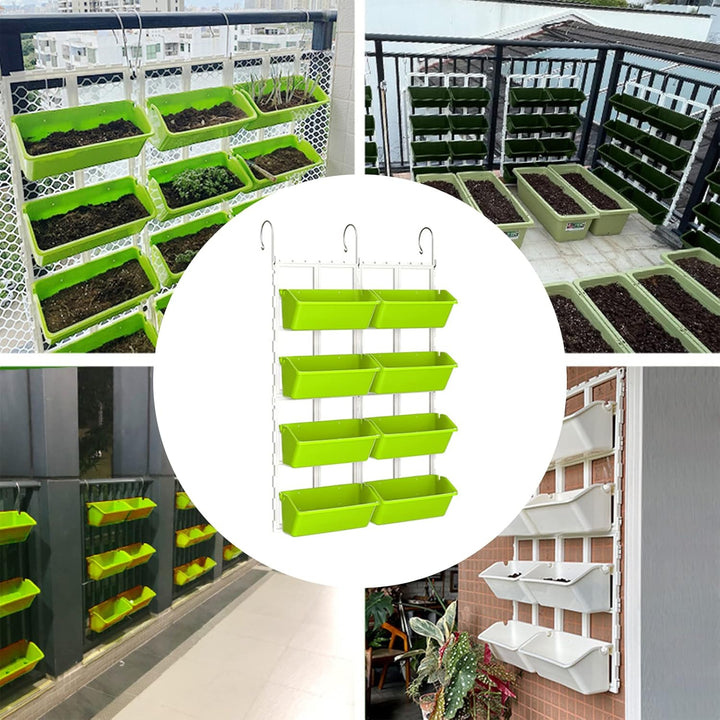 CEIEVER Hängende vertikale Wand Pflanze, Vertikaler Garten Pflanzenwand mit 8 Taschen Platzsparende