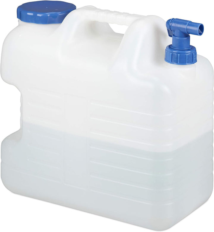 Relaxdays 20 L Wasserkanister, Ablasshahn, Schraubdeckel, tragbarer Trinkwasserkanister, BPA-frei, C