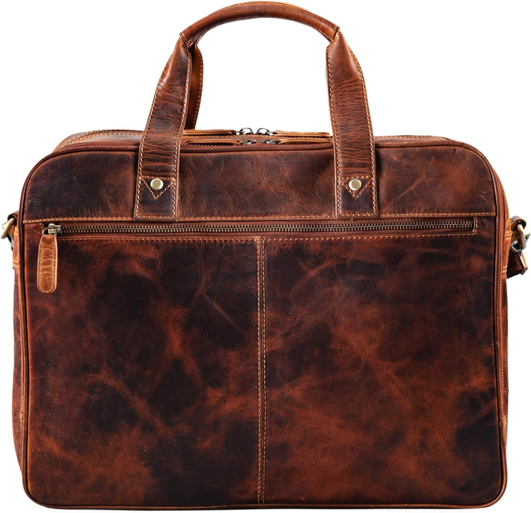 STILORD 'Remus' Ledertasche Umhängetasche Leder Aktentasche Gross 15,6 Zoll Laptoptasche abnehmbarer