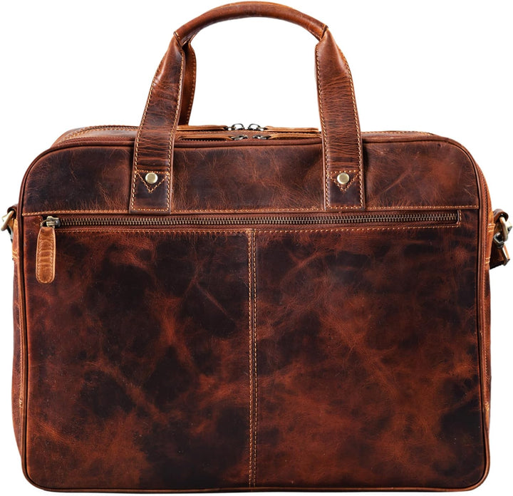 STILORD 'Remus' Ledertasche Umhängetasche Leder Aktentasche Gross 15,6 Zoll Laptoptasche abnehmbarer