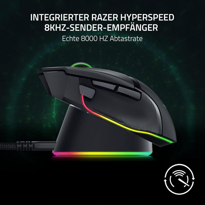 Razer Mouse Dock Pro & Charging Puck - (Magnetische drahtlose Ladestation, Hyperspeed 8K Hz, 8 RGB C