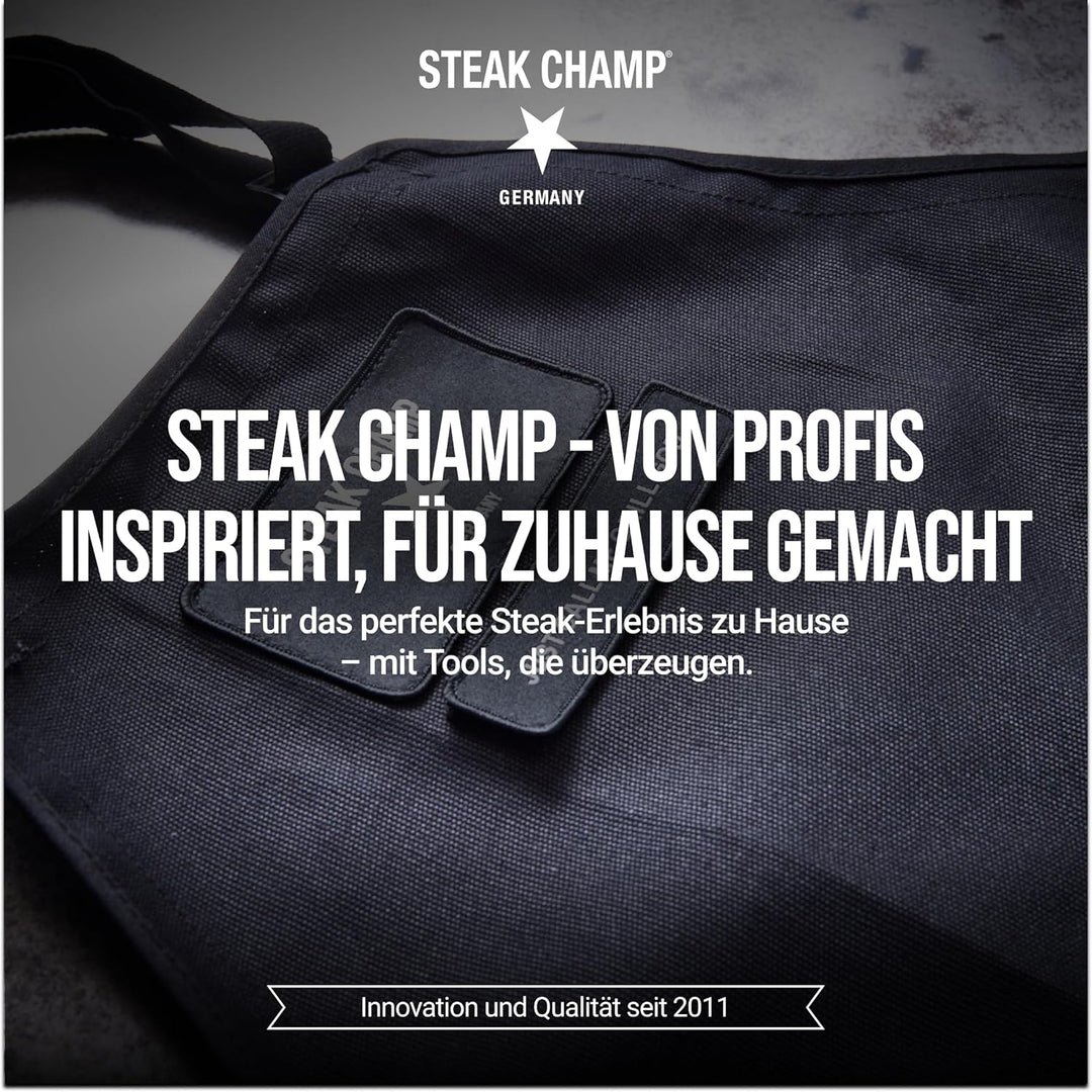 Steak Champ Grill & Bar Schürze: Robuste Koch- & Grillschürze, verstellbar, mit schmutz- und wassera