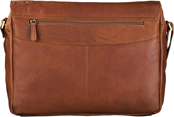 STILORD 'Rick' Schultertasche Leder für 15,6 Zoll Laptop Umhängetasche Aktentasche Bürotasche Unitas