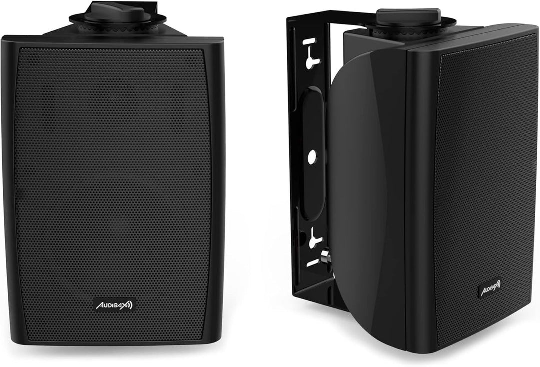 Audibax Elipse 4 Altavoces HiFi Estantería/Pared 4" 2 Vías Con Soportes. Negros Pareja