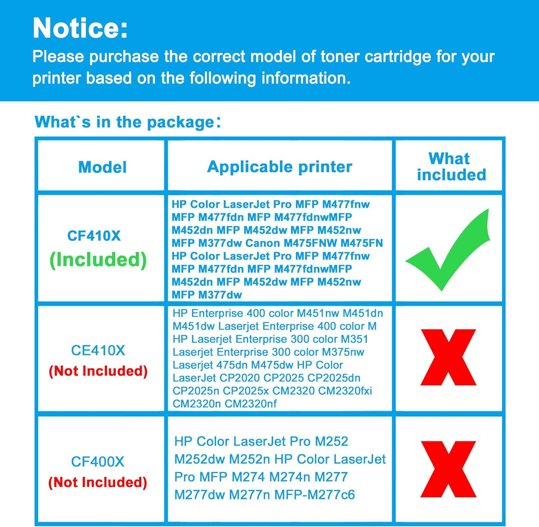 LCL Kompatibel Tonerkartusche 410X CF410X High Yield (1 Schwarz) Ersatz für HP Color Laserjet Pro MF