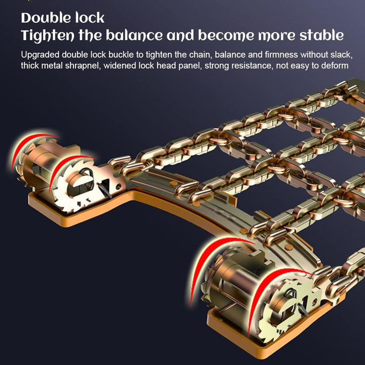 Schneeketten, Auto-Anti-Rutsch-Reifenketten, universelles Edelstahl-Schneeketten-Set, verstellbare r