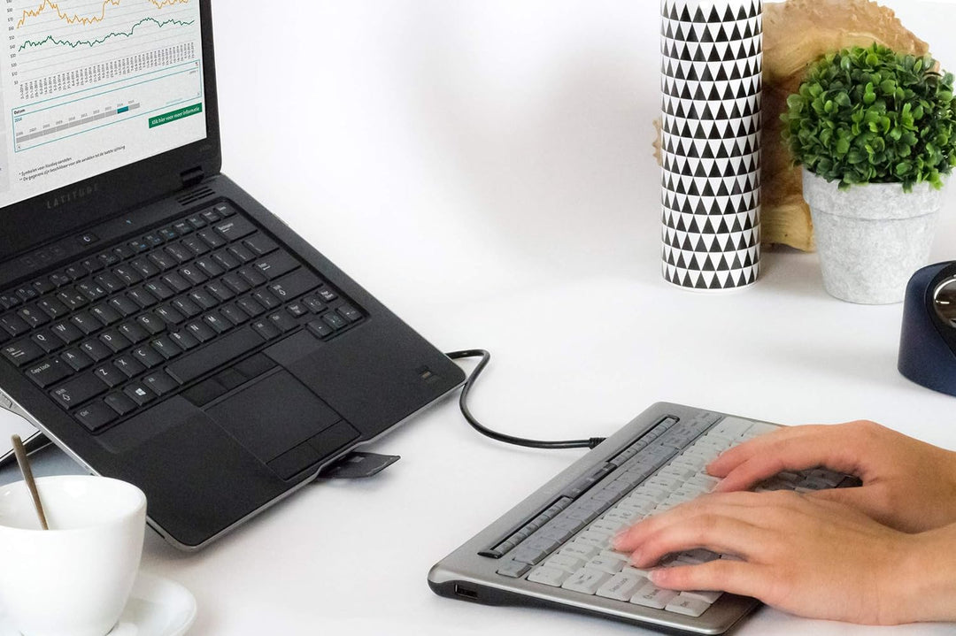 Bakker Eikhuizen KEYBSAT1HY Saturnus 840 Design S-Board Mini Tastatur mit Nummernblock (QWERTY, 10-H