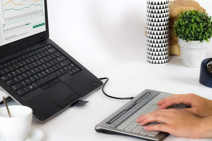 Bakker Eikhuizen KEYBSAT1HY Saturnus 840 Design S-Board Mini Tastatur mit Nummernblock (QWERTY, 10-H