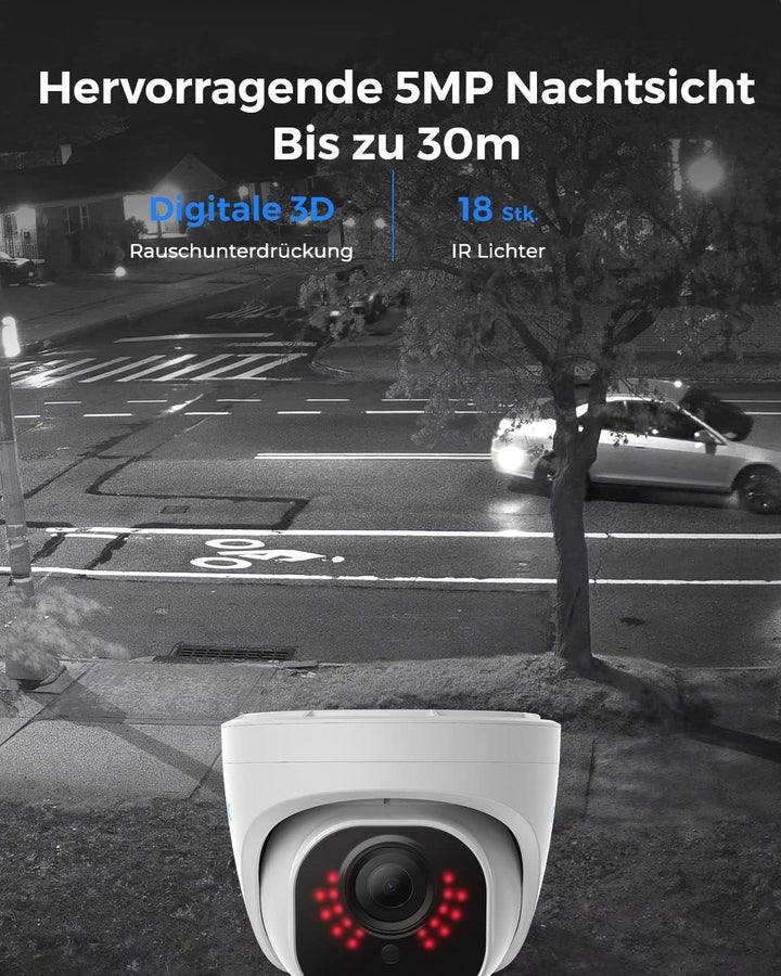 Reolink 2 Stück 5MP PoE IP Kamera Outdoor mit Personen-/Autoerkennung, Überwachungskamera Aussen mit