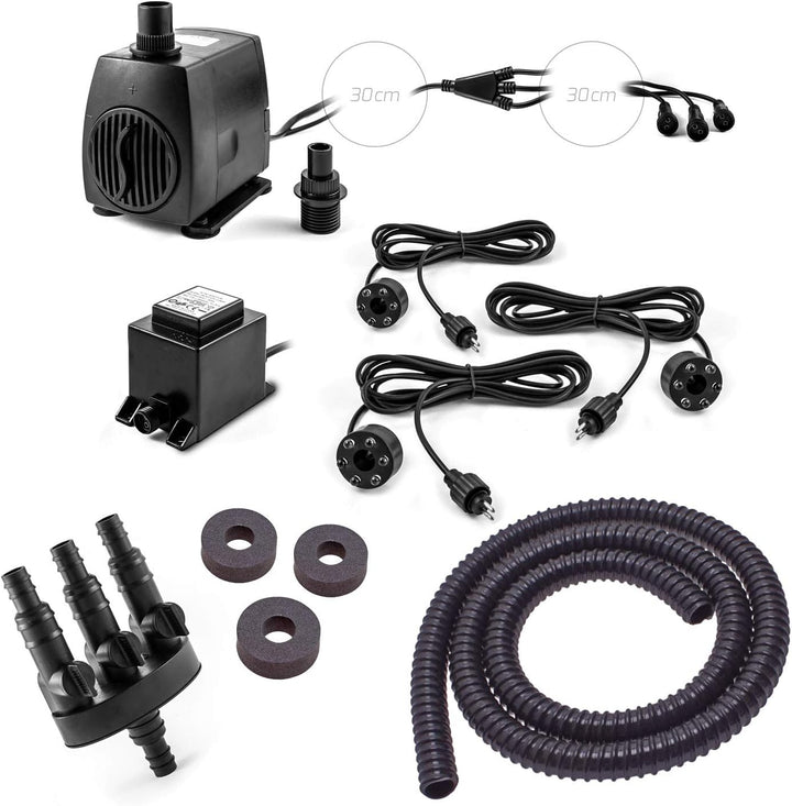 CLGarden Springbrunnenbecken Set mit 90 Liter Becken und GFK Abdeckung Springbrunnen Pumpe SP3 DIY L