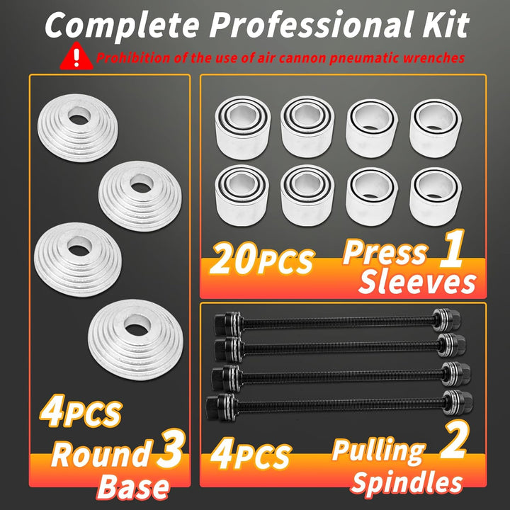 28tlg Silentlager Abzieher Werkzeug Satz Universeller Montage u.Demontage von Lagern am KFZ Gummibuc