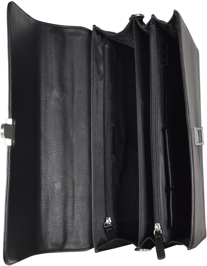 Bowatex Akten Arbeits Umhänge Leder Tasche Schwarz 42 x31x15cm Gross D & N