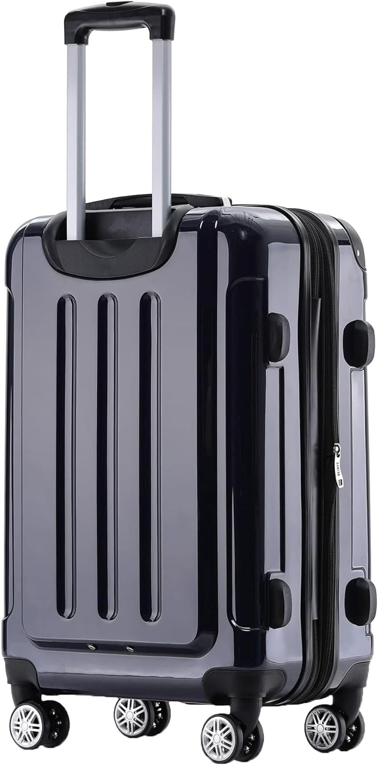 BEIBYE Zwillingsrollen 2048 Hartschale Trolley Koffer Reisekoffer in M-L-XL-Set in 15 Farben (Dunkel