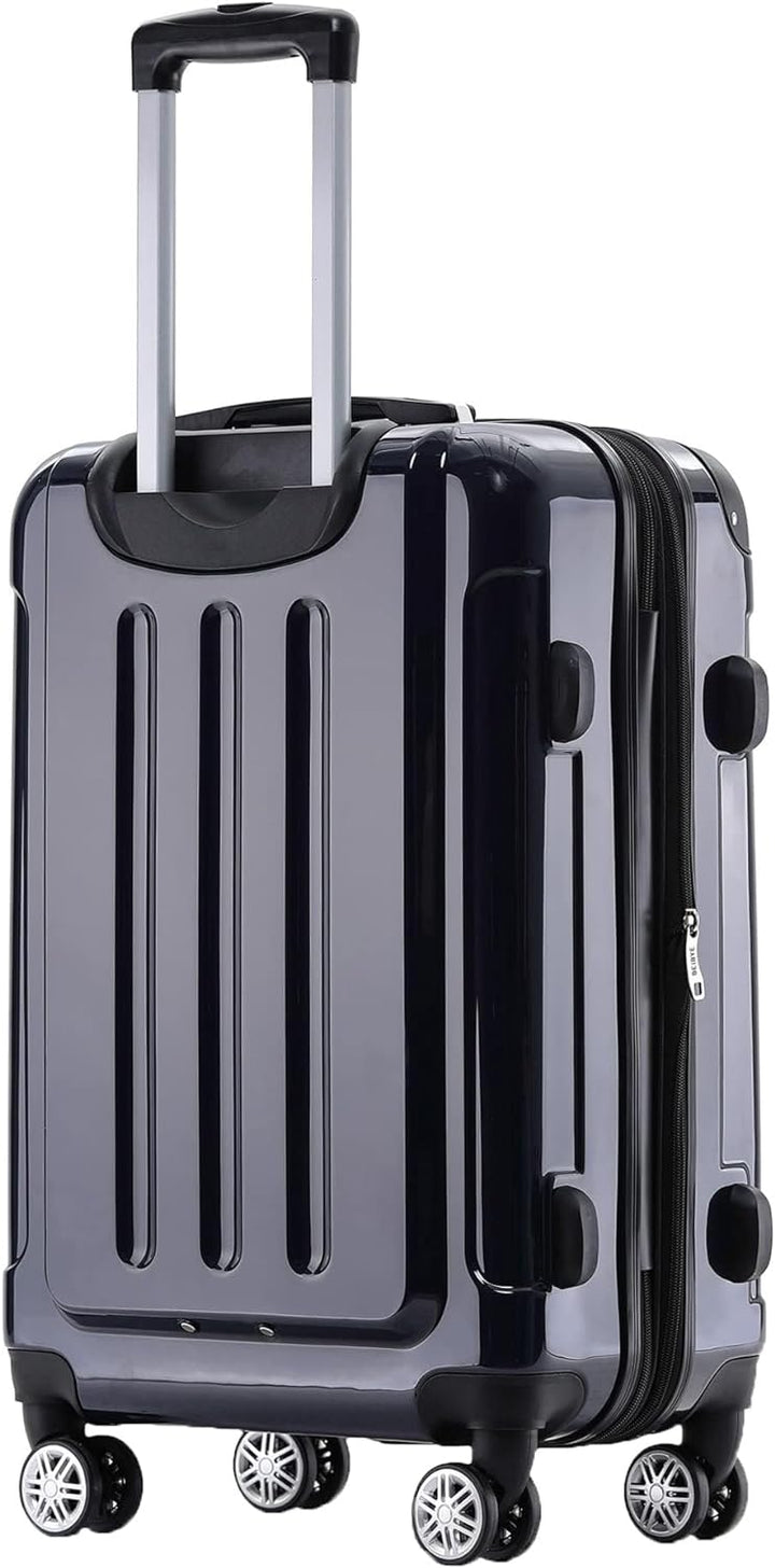 BEIBYE Zwillingsrollen 2048 Hartschale Trolley Koffer Reisekoffer in M-L-XL-Set in 15 Farben (Dunkel