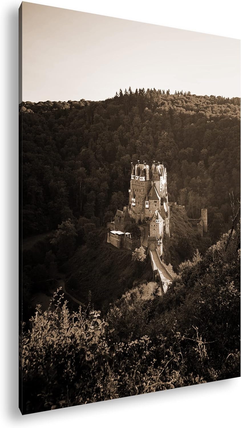 deyoli Märchenschloss Format: 80x60 Effekt: Sepia als Leinwandbild, Motiv fertig gerahmt auf Echthol